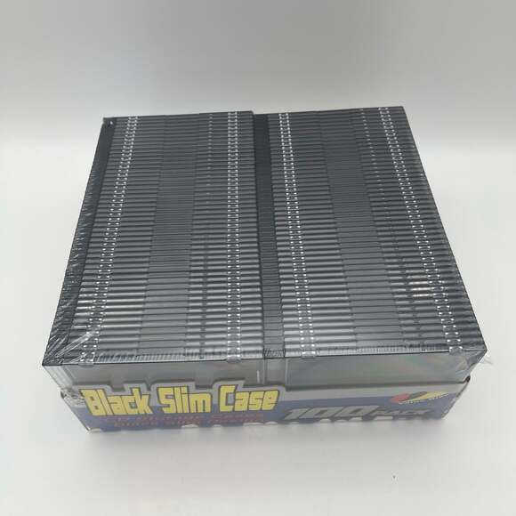 Value Disc 100 Pack Black Slim 5mm CD/DVD Storage Jewel Cases New Sealed - Picture 2 of 4